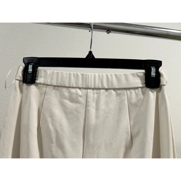 Amanda Uprichard Womens Revolve Lorna Cream Faux Leather Pants Sz Small Elastic - Picture 4 of 7